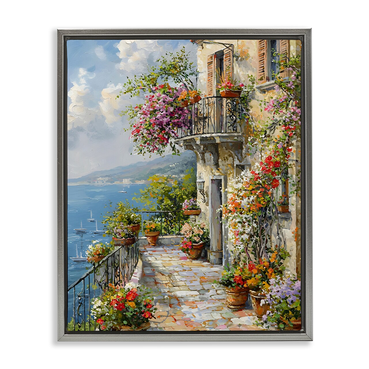 Stupell Industries Botanical Lined Seaside Floating Frame Design by Franklyn Gregory
